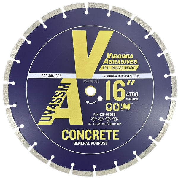 Virginia Abrasive 16" Diamond Blade Concrete/Block